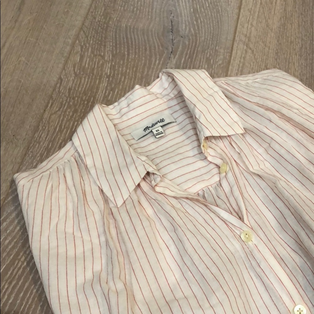 Madewell Central Shirt in Coral Stripe